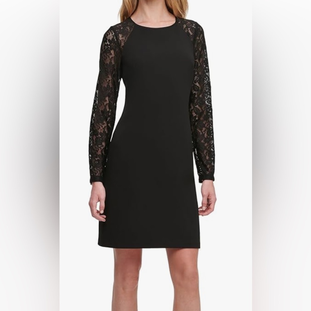 Tommy Hilfiger Black Lace Sleeve Dress